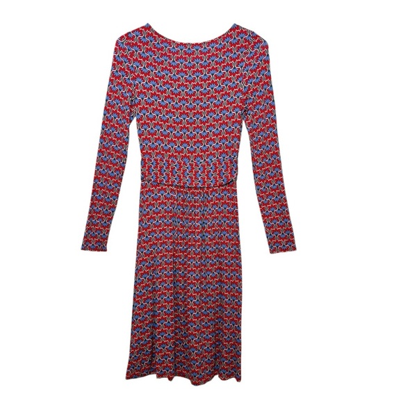 BODEN Abigail Long Sleeve Knit Jersey Women’s Geo Print Dress Sz 2 Regular - Picture 9 of 10